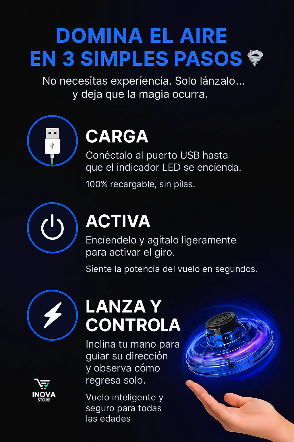 Spinner volador: Diviertete esta navidad con tu hijo 2x1 + Envío Gratis