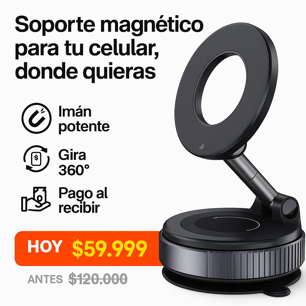 Soporte Magnético 360:Sujeta donde quieras