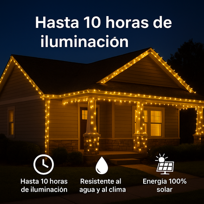 🔥 Luces LED Navideñas Panel solar 20 Metros – ¡Llévate 2x1 con Envío Gratis!