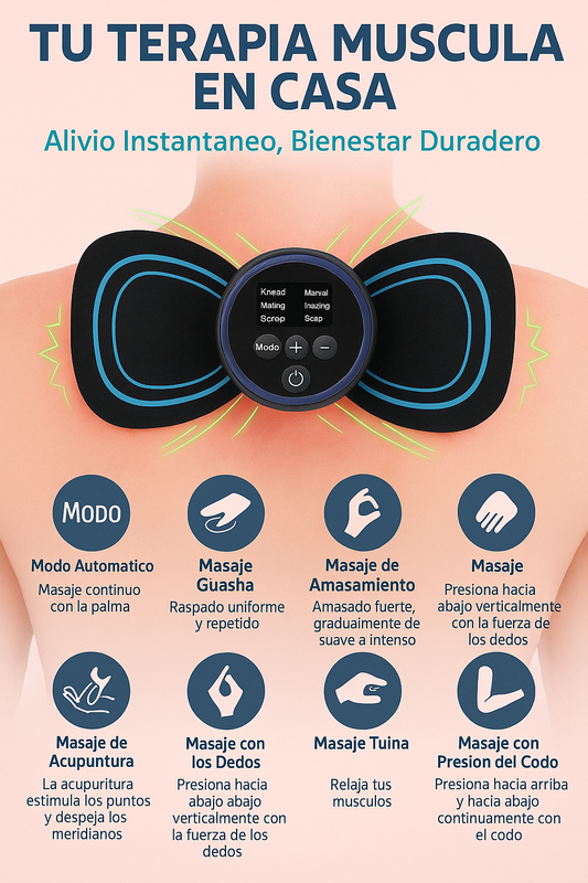 Activa Tus Músculos, Relaja Tu Cuerpo: Masajeador Eléctrico 8 en 1"