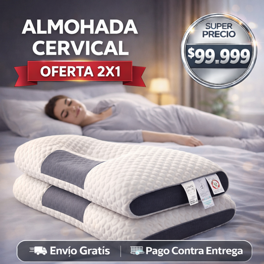 2 x1 Almohada Cervical: Relaja, apoya y duerme mejor