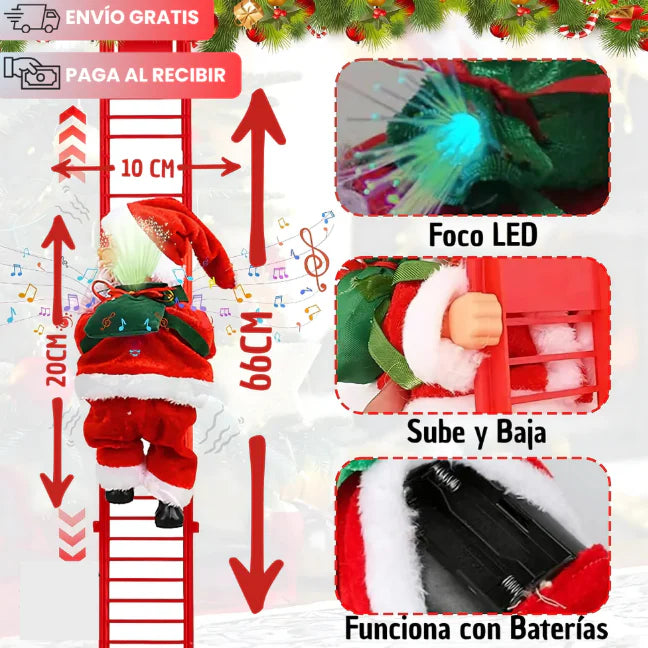 Papa Noel Electrico escalador: Diversión y Alegría esta navidad +Envío gratis
