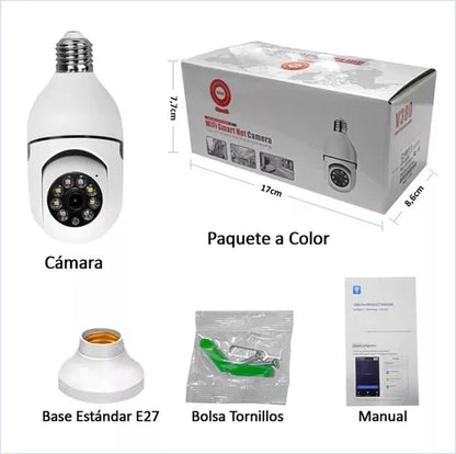 Camara De Seguridad Tipo Bombillo Wifi+ Envío Gratis