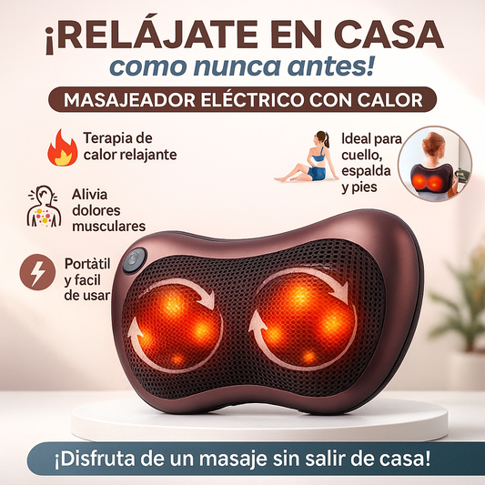 Masajeador Eléctrico 4D con Calor Terapéutico+ ENVÍO GRATIS 🎁